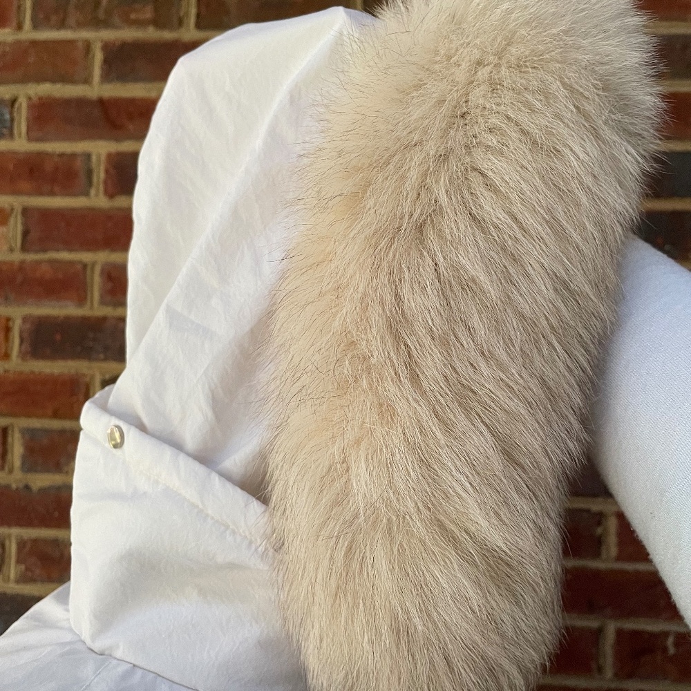 Vintage 1988 Obermeyer asymmetrical down ski jacket with fox fur hood - Picture 5 of 12